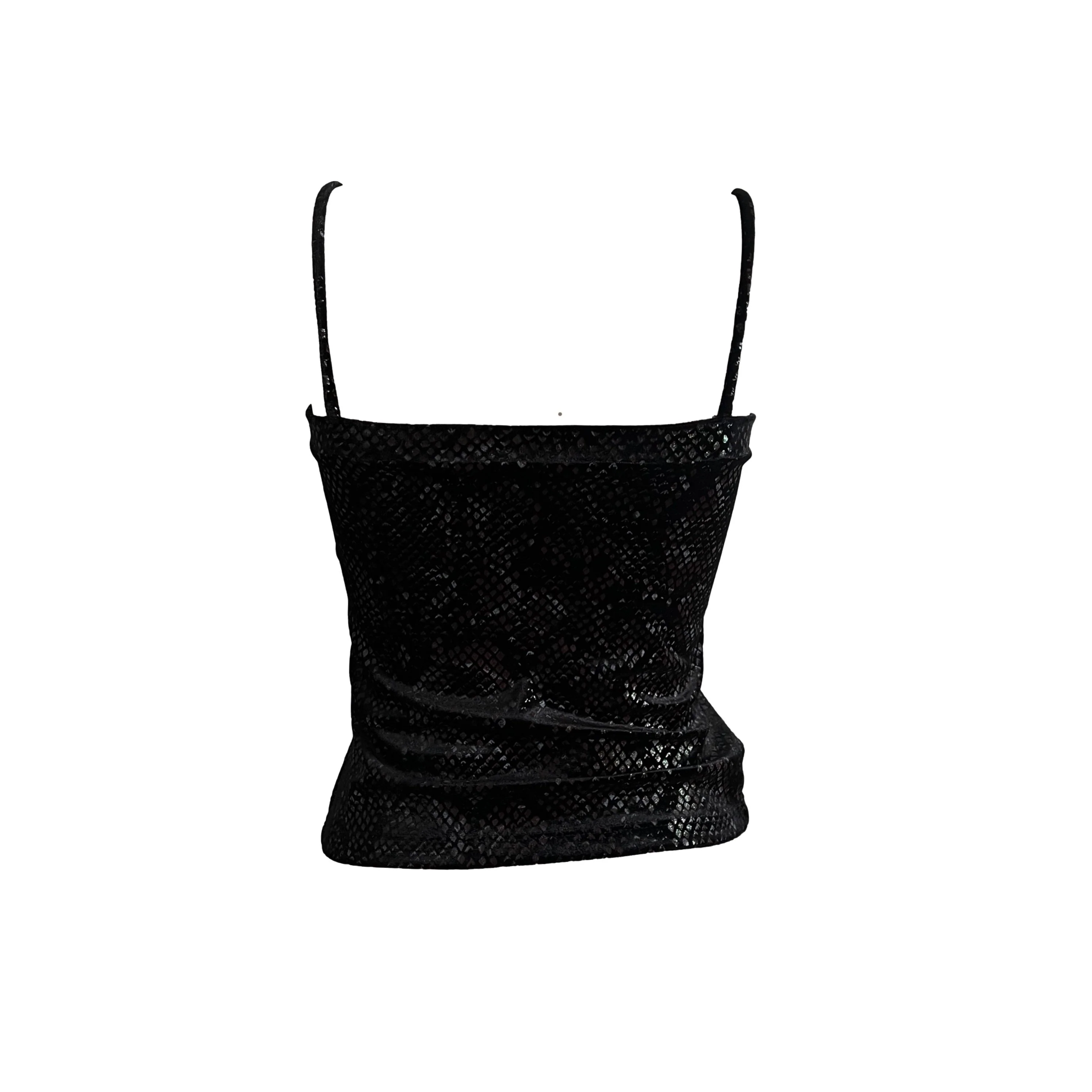 Versace Black Velvet Tank Top - Image 2