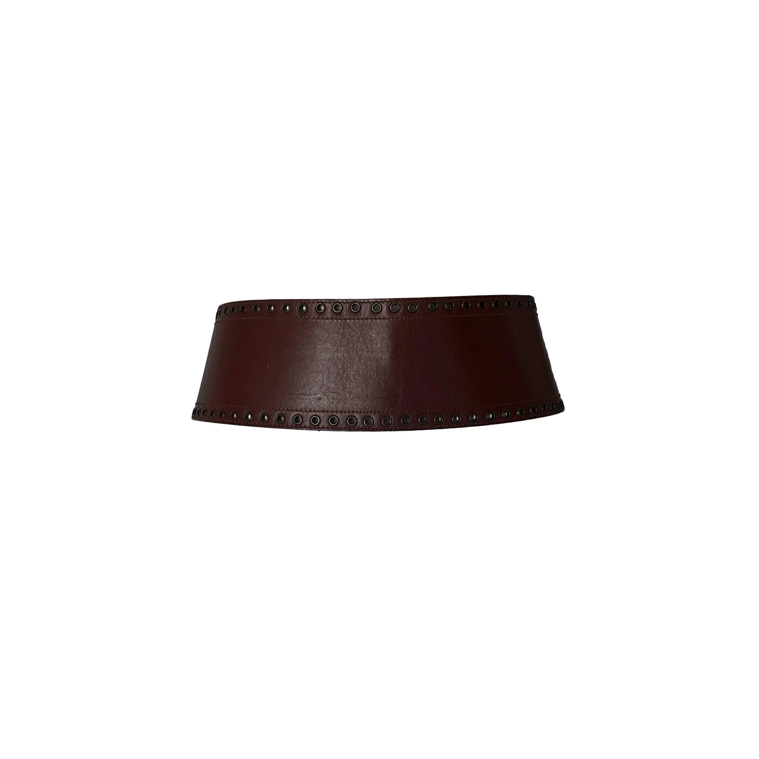 Versace Brown Leather Fringe Belt - Image 2