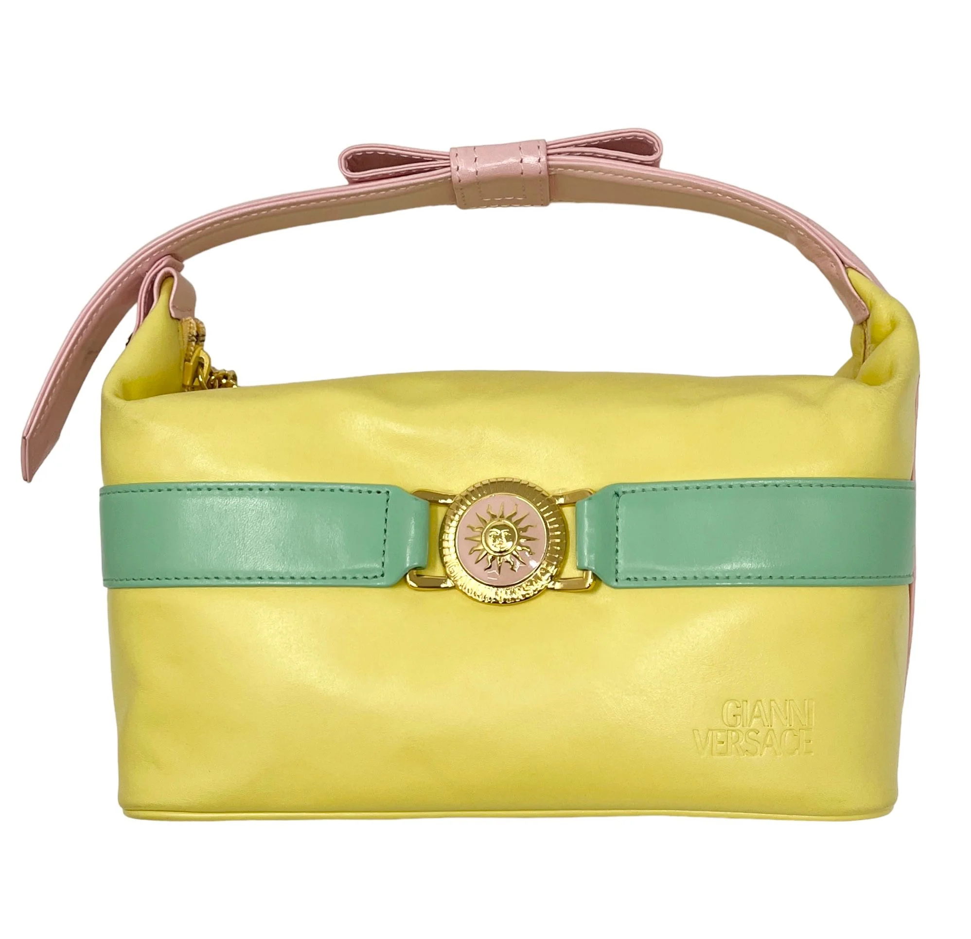 Versace Colorblocked Top Handle Bag