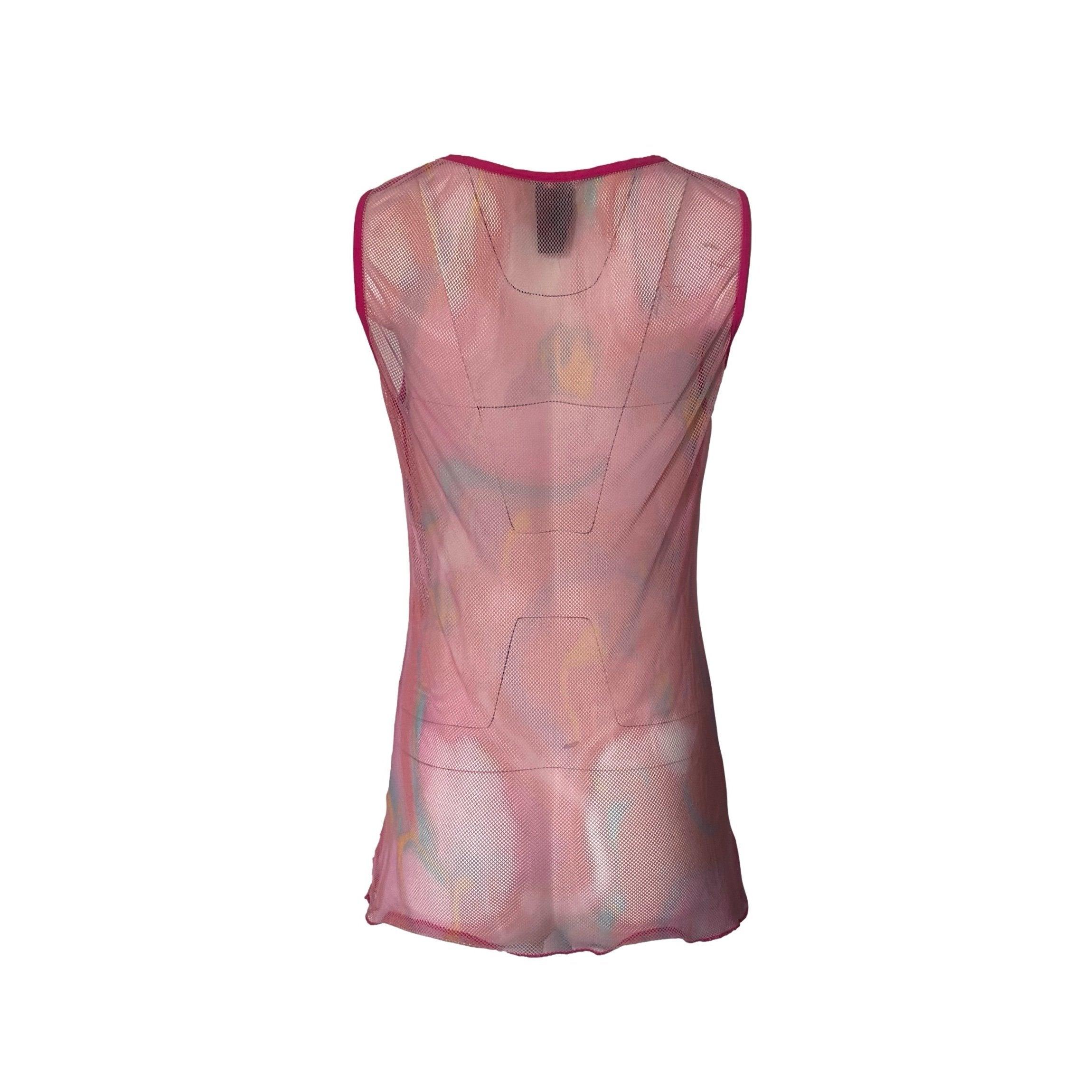 Versace Pink Mesh Tank - Image 2