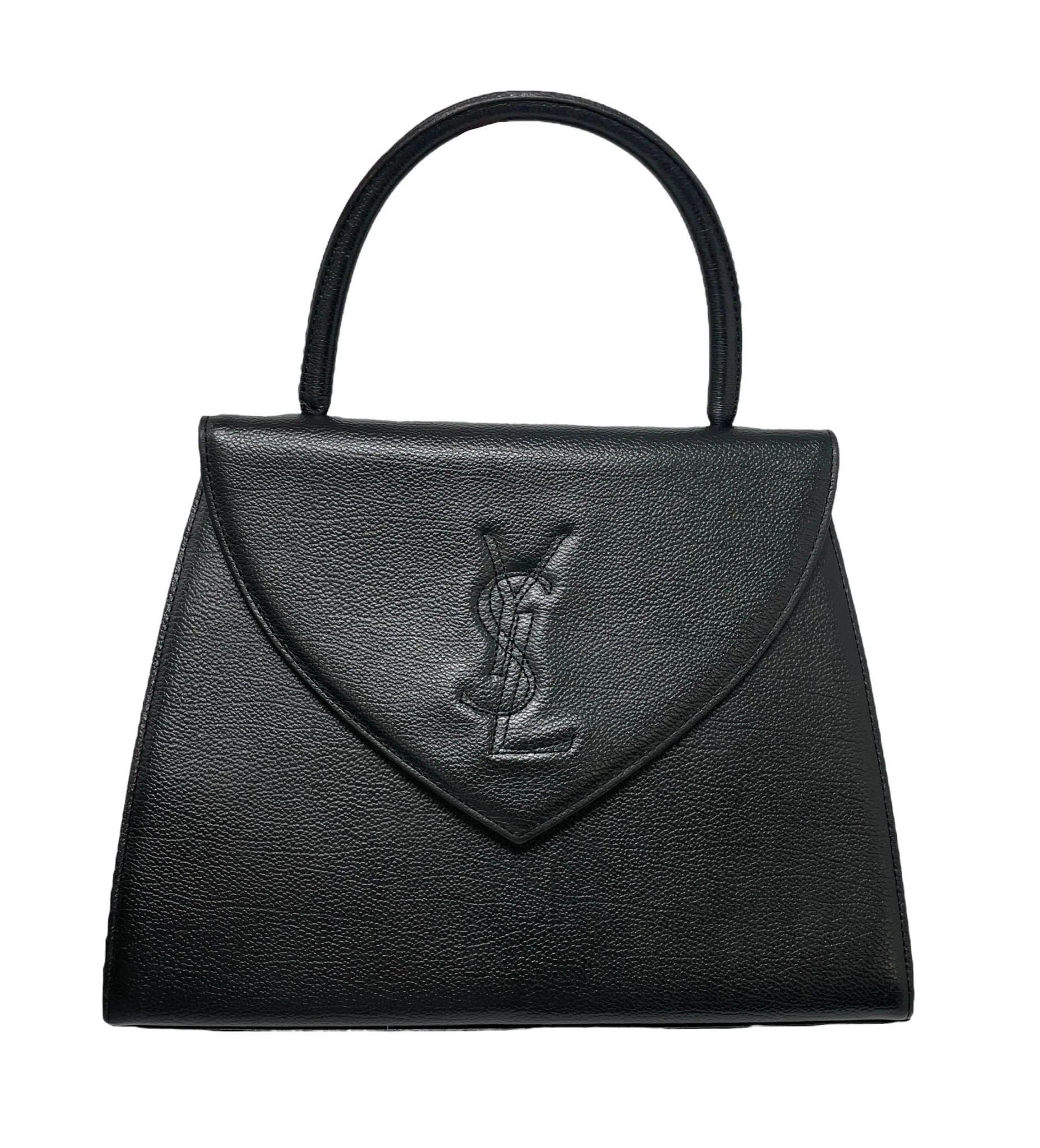 YSL Black Logo Top Handle Bag