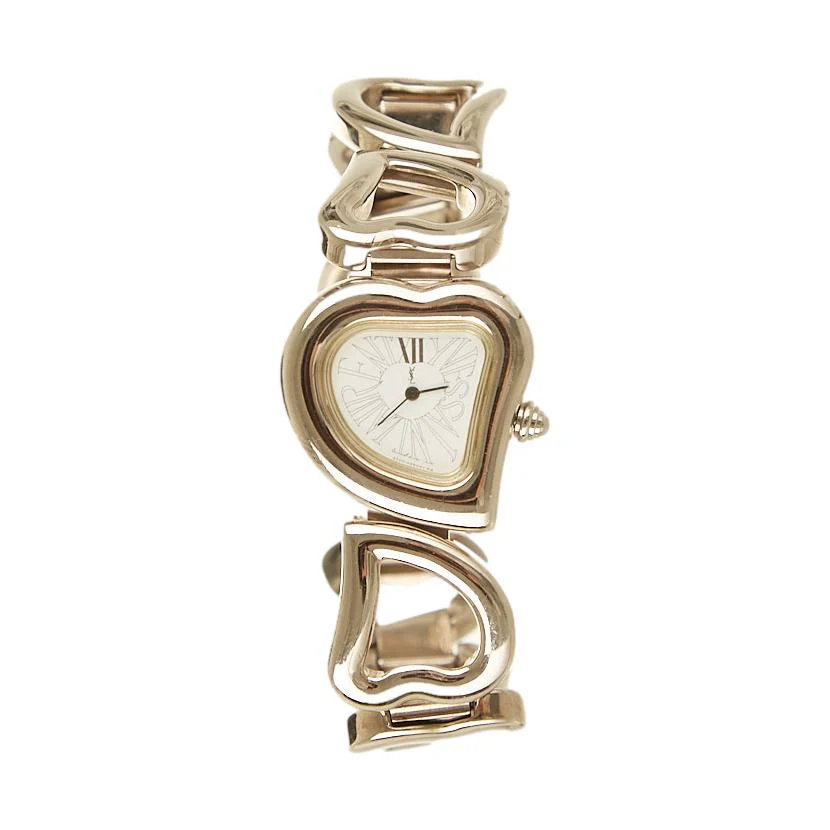 YSL Silver Heart Strap Watch