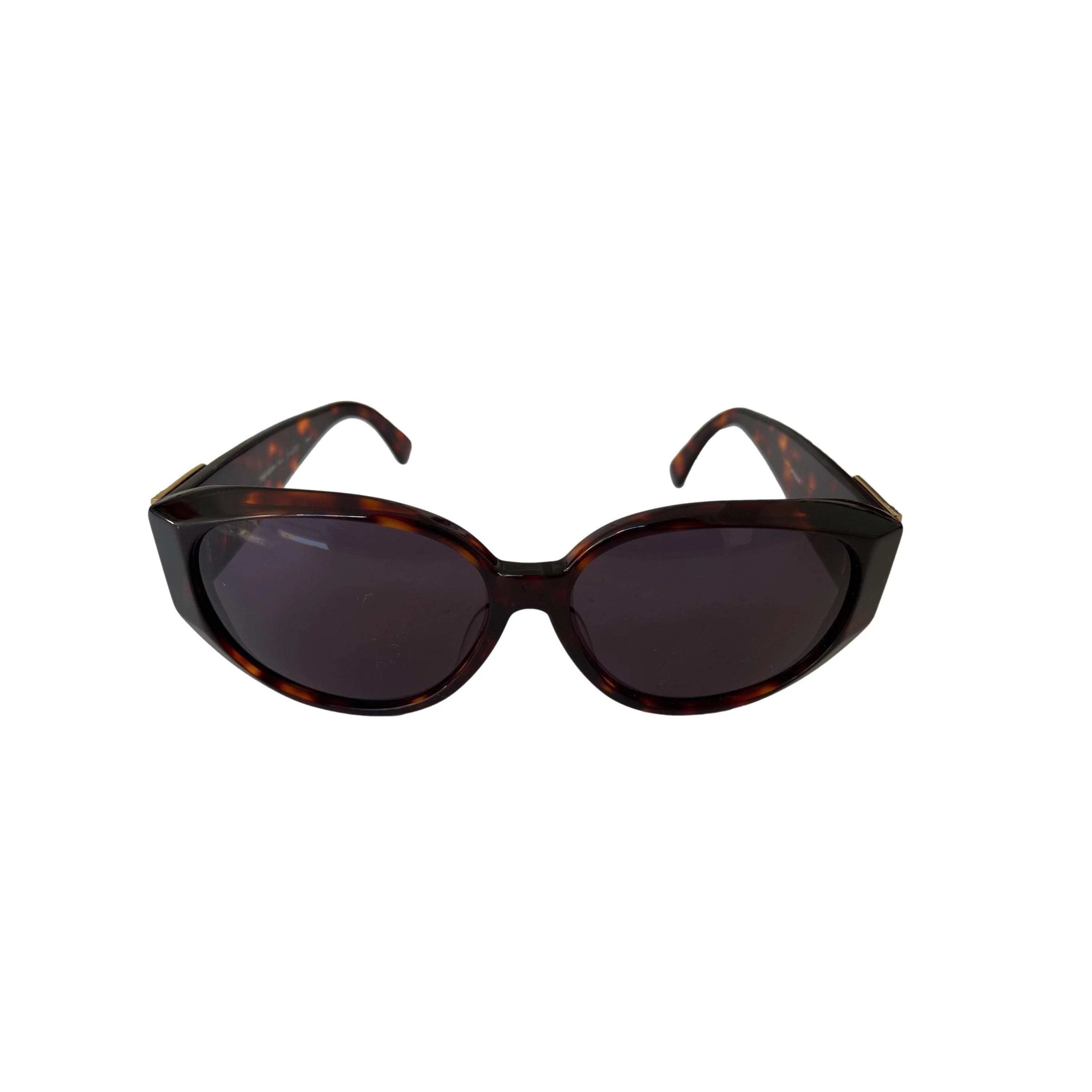 YSL Tortoise Logo Sunglasses