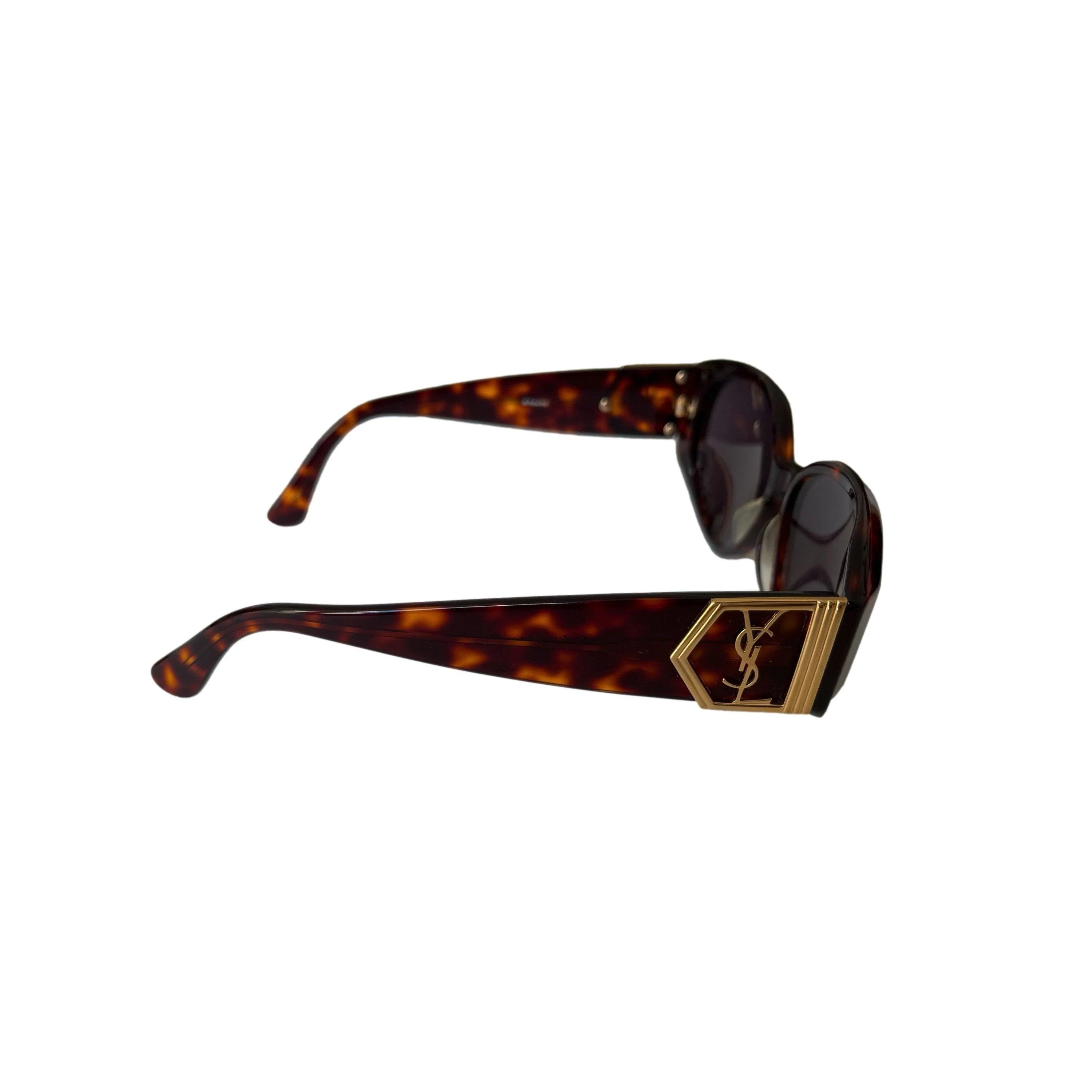 YSL Tortoise Logo Sunglasses - Image 2